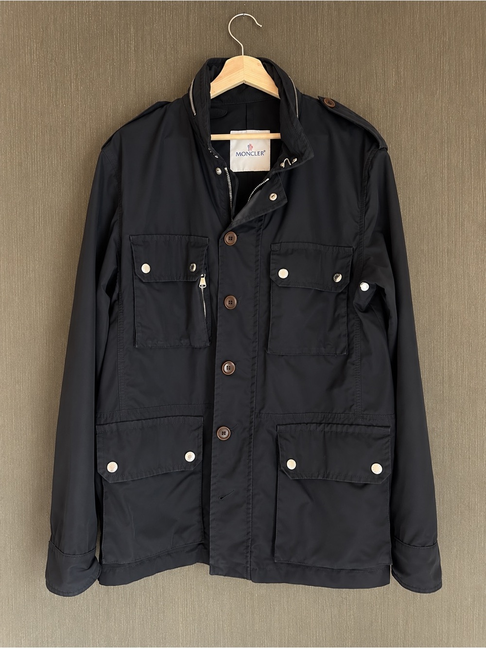 Moncler Vintage Dark Blue/Navy Military Utility Field Jacket Size 4 Large